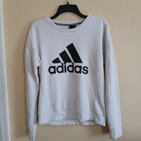 Adidas Women's Black and White Logo Sweatshirt - Picture 3 of 6